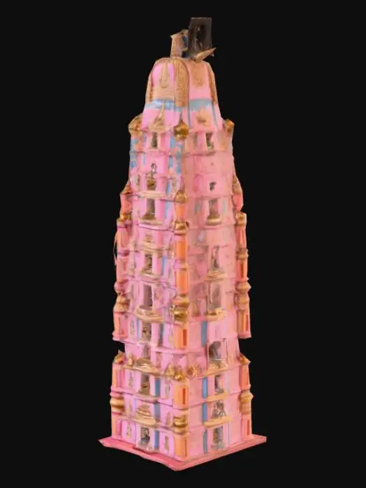3D model for Temple Tower at Dawn