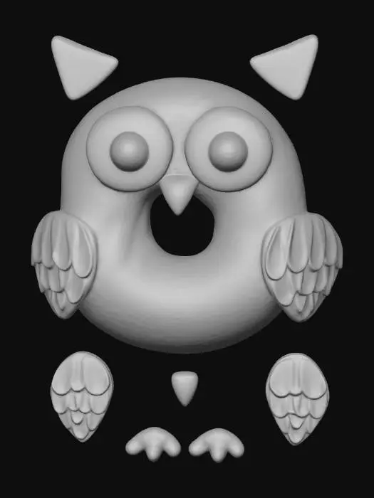 3D model for Chocolate Owl Delight Donut