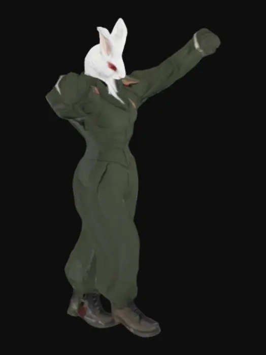 3D model for Military Rabbit with jacket