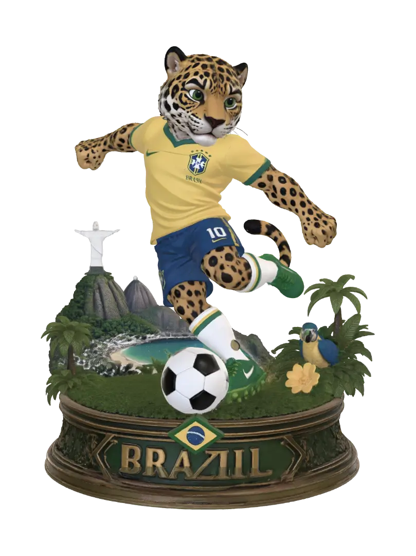 Brazilian Jaguar Striker 3D model, vytvořený pomocí AI