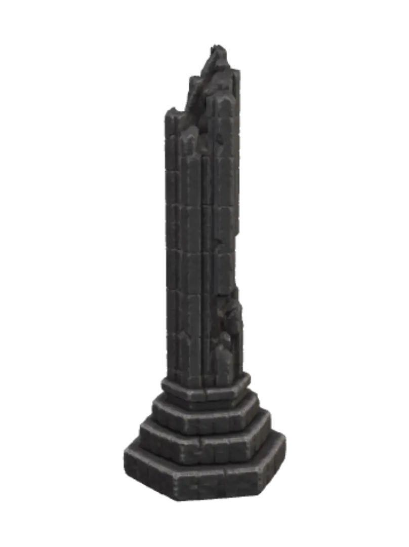 Basalt Column Tower 3D model, vytvořený pomocí AI