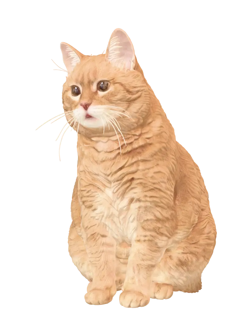 Rix, the orange cat - Fantastical 3D model, vytvořený pomocí AI