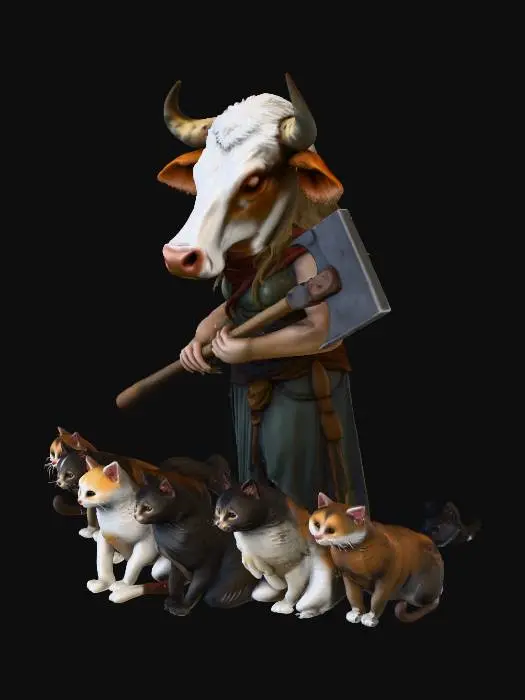 3D model for Crazy Cat Cow