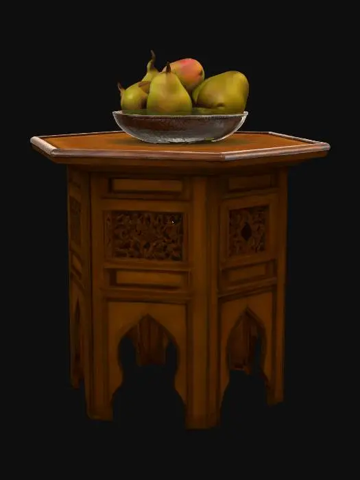 3D model for Octagonal Table with Pears in stone dish