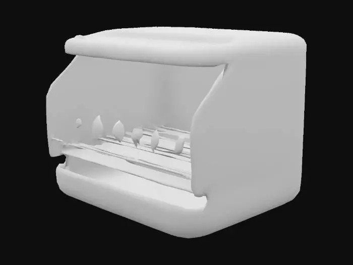 3D model for an egg incubator machine that stores 12 eggs, with transparent glass all four sides.