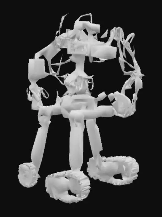 3D model for a robotic tracker using arduino uno r3 and servos. with a 6dof robotic arm with a claw.