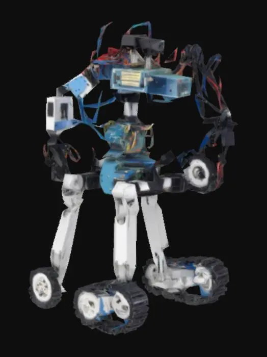 3D model for a robotic tracker using arduino uno r3 and servos. with a 6dof robotic arm with a claw.