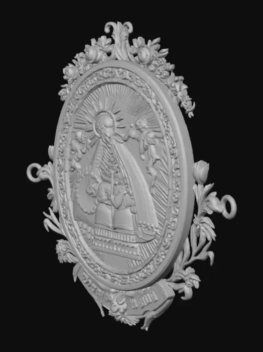 3D model for Madonna and Child Medal