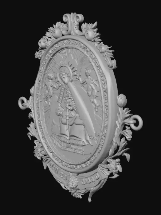 3D model for Madonna and Child Medal