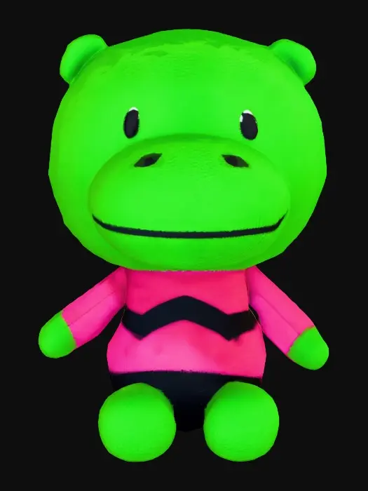 3D model for Green Hippo Plush