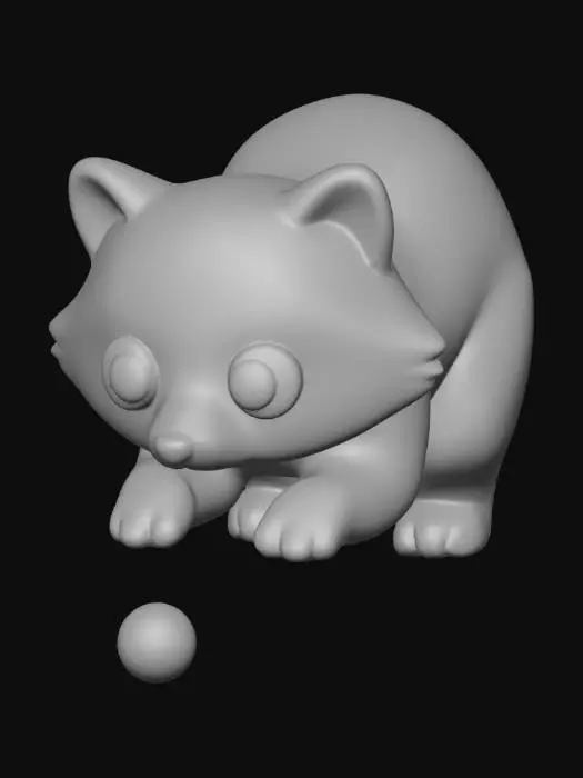 3D model for Pastel Raccoon Cub