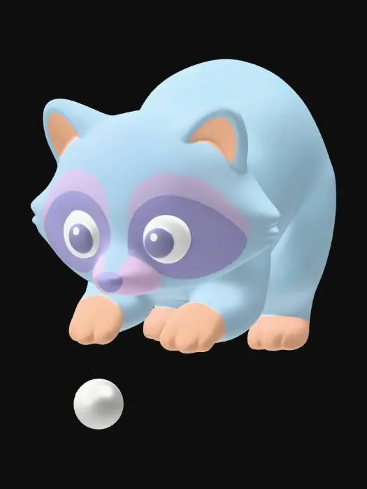 3D model for Pastel Raccoon Cub