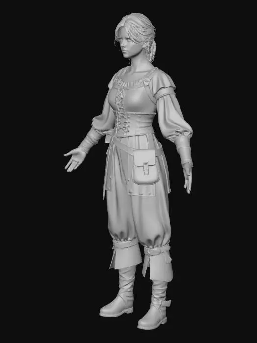 3D model for Corseted Adventurer