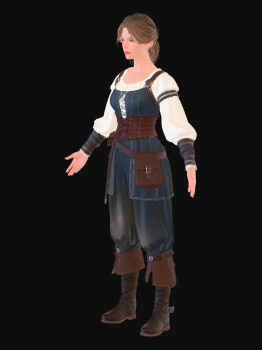 3D model for Corseted Adventurer