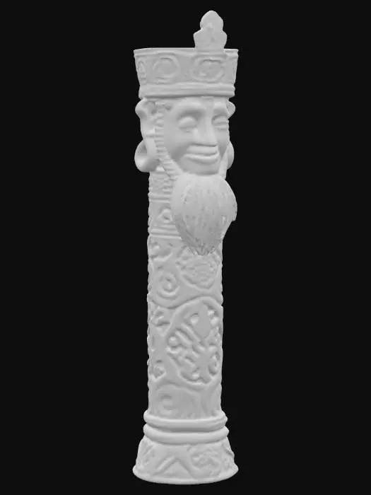 3D model for Магическая статуэтка, в виде столба, шаман,славянские руны, ацтекский бог, широкая улыбка, древние орнаменты