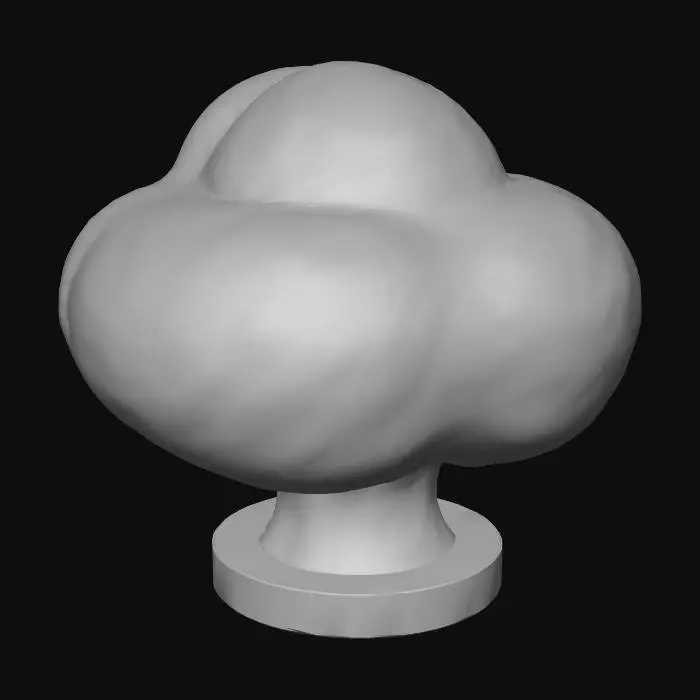3D model for Cloud-shaped floor lamp, soft glowing light, white and light pink, smooth mesh, cute room decor, VRChat asset
