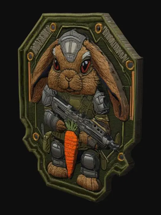 3D model for Rabbit Commando Patch, #emblem#