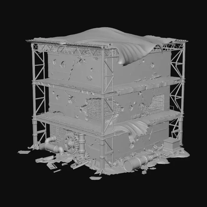 3D model for 战损建筑