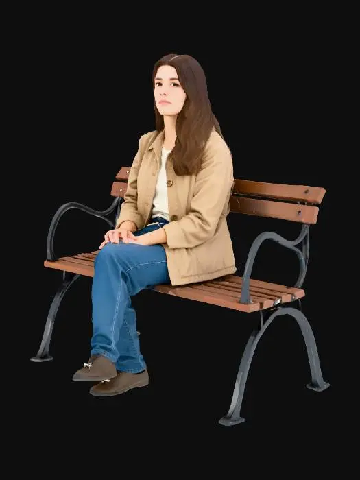 3D model for MUJER SENTADA EN UN BANCO