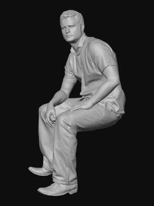 3D model for Man Posed on Transparent Background