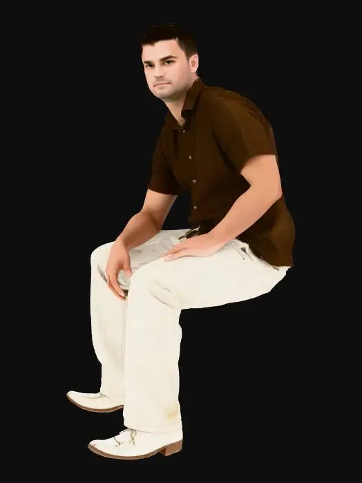 3D model for Man Posed on Transparent Background