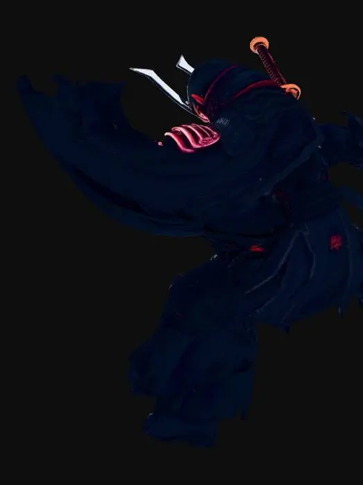 3D model for Full body 3D character, Star Wars inspired cyber samurai ninja warrior, 
fusion of Japanese mythology and futuristic space technology. 
Wearing advanced samurai armor mixed with ninja stealth suit, 
sleek black and dark metallic armor plates with glowing energy lines, 
high-tech kabuto helmet with a narrow visor and holographic symbols.
Equipped with an energy katana similar to a lightsaber, 
ancient Japanese talismans and oni mask details integrated into the armor.

Design blends traditional feudal Japan aesthetics with sci-fi starfighter technology.
Strong heroic stance, cloak slightly flowing, detailed armor engravings, 
hard surface sci-fi armor with cloth ninja elements.
Game-ready 3D model, highly detailed sculpt, clean topology, 
centered full body character, neutral pose, cinematic