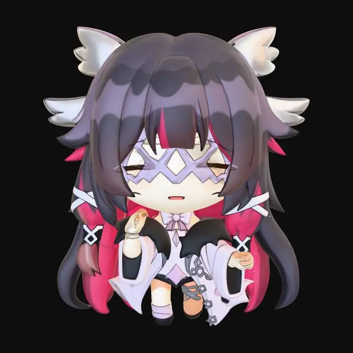 3D model for Chibi Masked Character Sticker