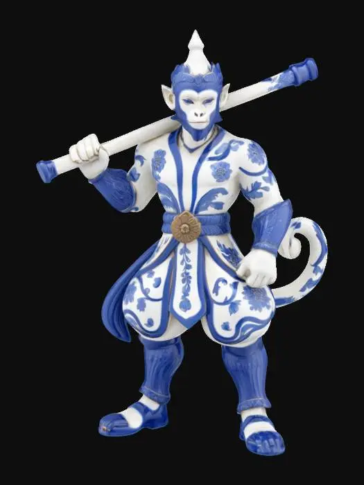 3D model for [China] Porcelain Sun Wukong, #AroundTheWorld#