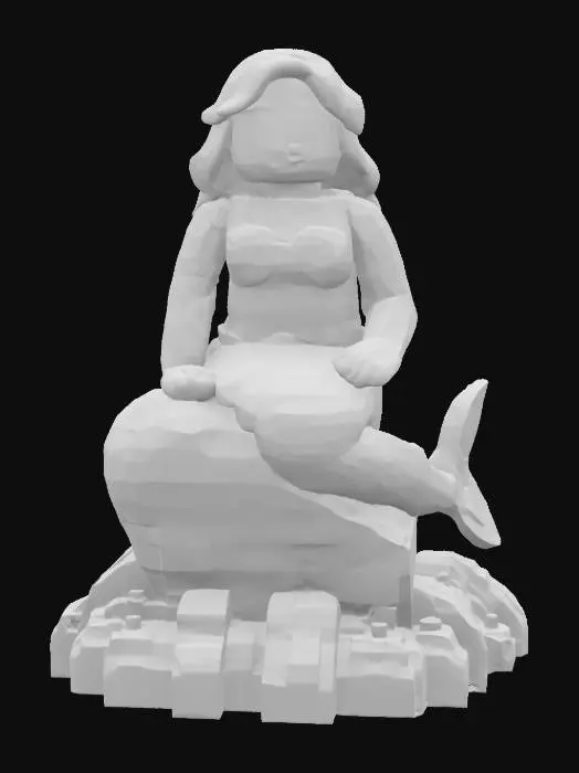 3D model for [Denmark] Little Mermaid bronze statue LEGO'd, #AroundTheWorld#,  
