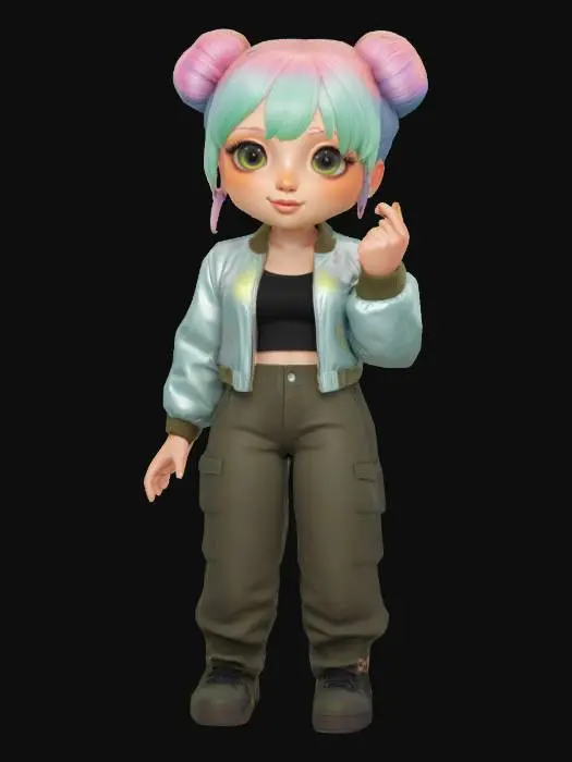 3D model for [Korea] Chibi K-Pop Idol , #AroundTheWorld#