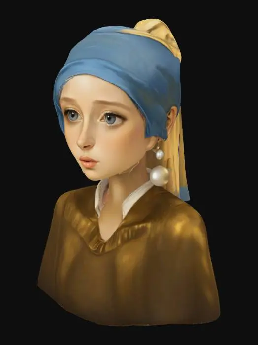 3D model for [Netherlands] Anime Girl with Pearl Earring, #AroundTheWorld#