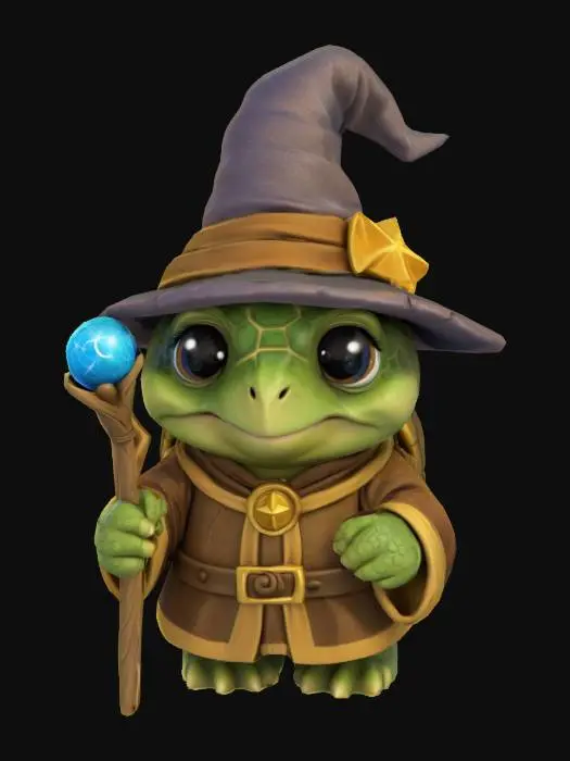 3D model for Wizard Turtle, #AroundTheWorld#