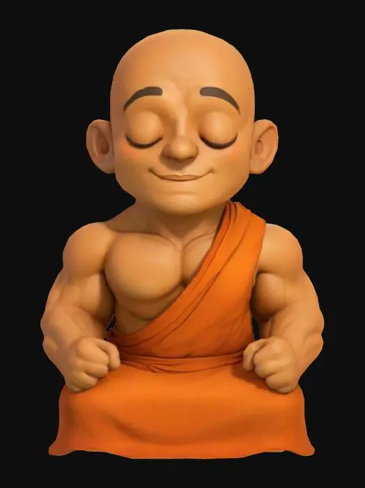 3D model for Buff Babyface Monk