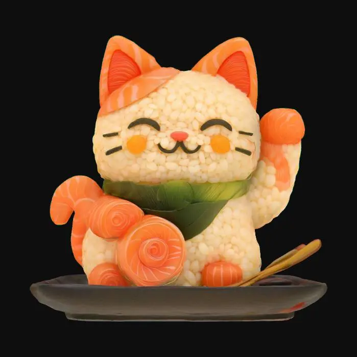 3D model for [Japan] Sushi Lucky Cat, #AroundTheWorld#