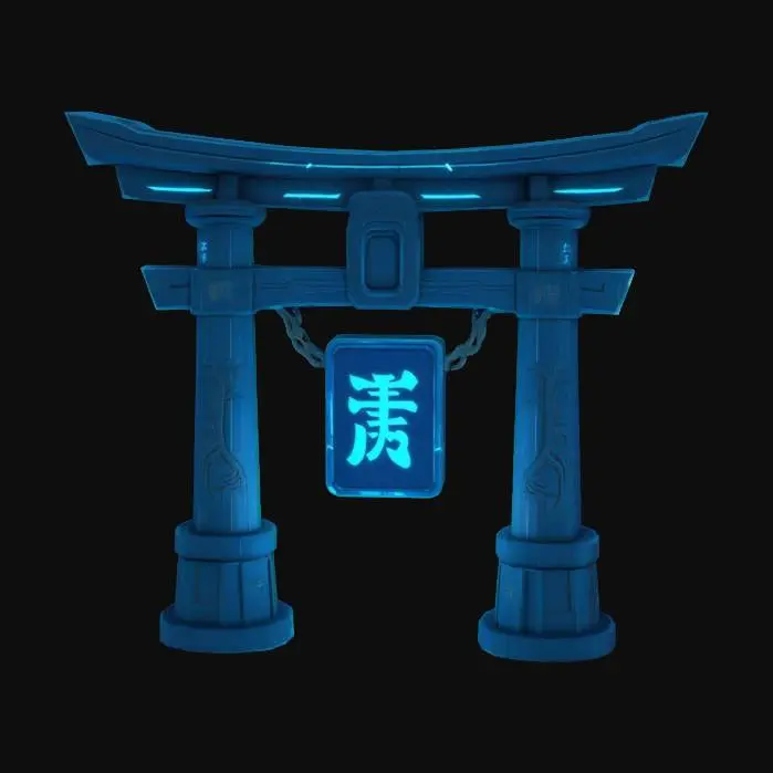 3D model for [Japan] Cyberpunk Torii Gate, #AroundTheWorld#