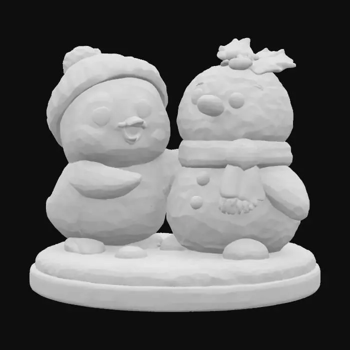 3D model for [Antarctica] Lil Penguin Building a Snow Friend , #AroundTheWorld#