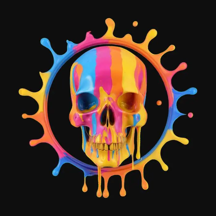 3D model for Paint Splash Skull Emblem , #emblem#