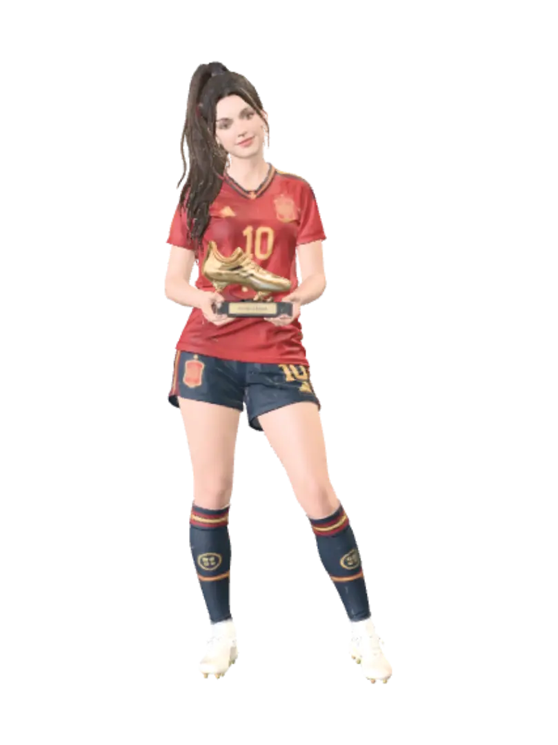 Spain's Golden Boot Winner - Player-3D-modell, genererad av AI