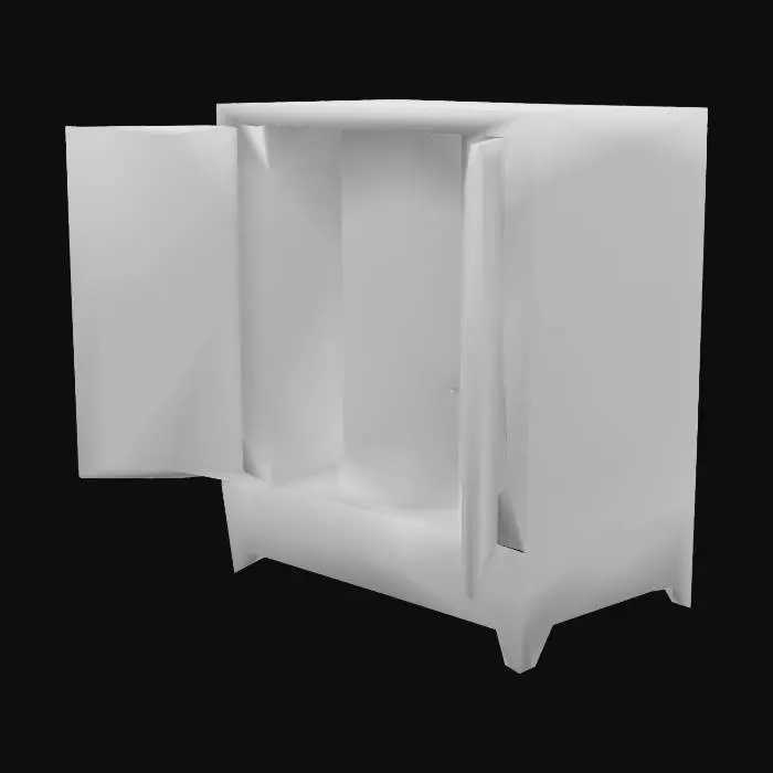 3D model for Lacquered Cabinet with Drawers