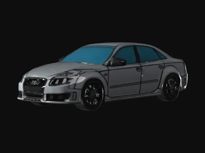 3D model for Silver Sedan Illustration