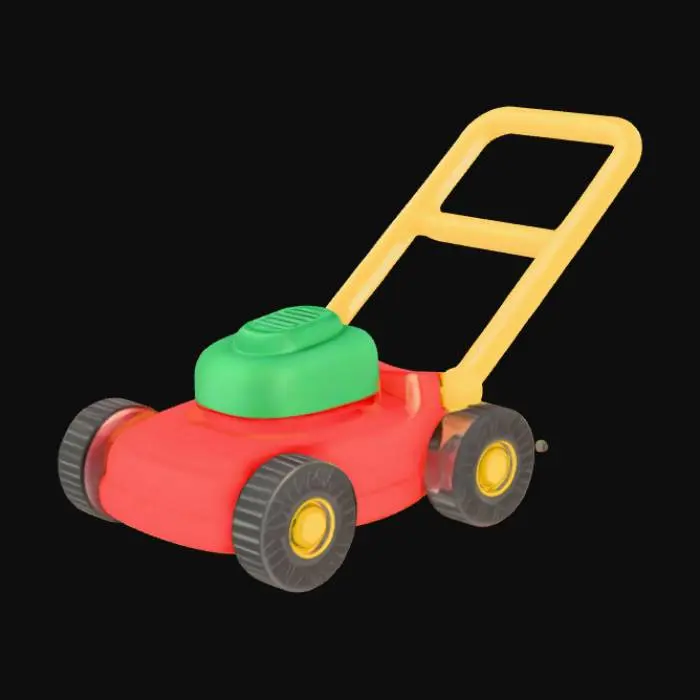 3D model for Toy Mower on Wood Surface