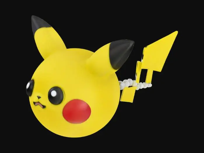 3D model for pikachu bracelet. Only the head is included. It is like a bead