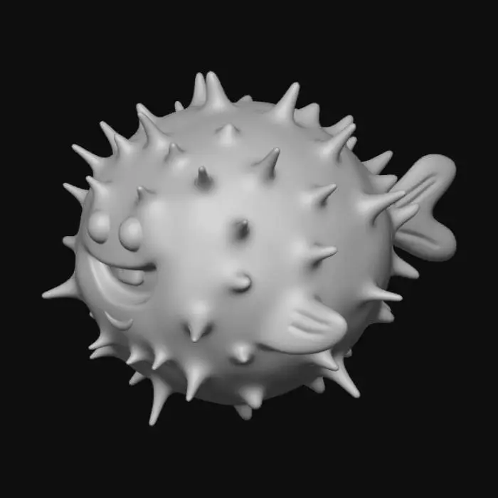 3D model for Pink Spiky Ball Monster