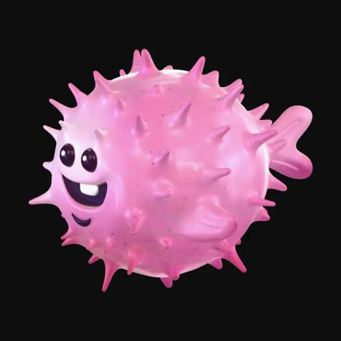 3D model for Pink Spiky Ball Monster
