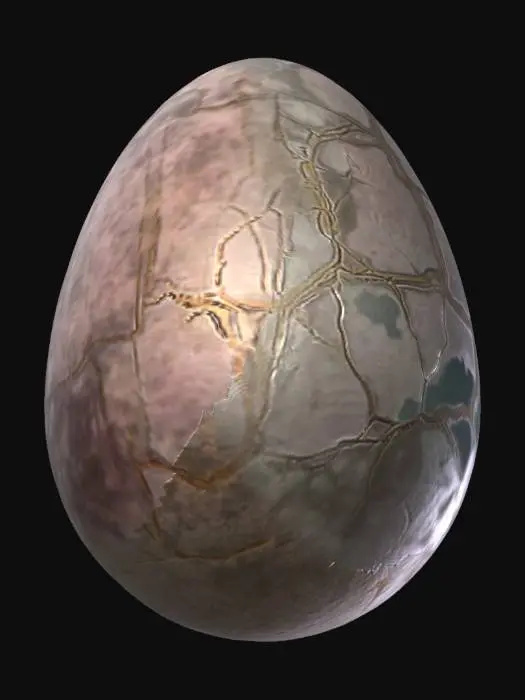 3D model for Pastel dragon egg clipart, 3D cute style, delicate cracks, soft colors