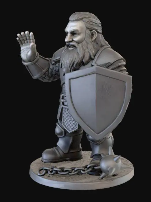 3D model for Dwarven Warrior Greeting