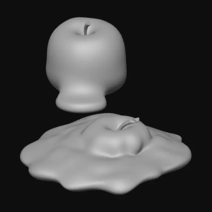 3D model for Melted and Intact Red Apples