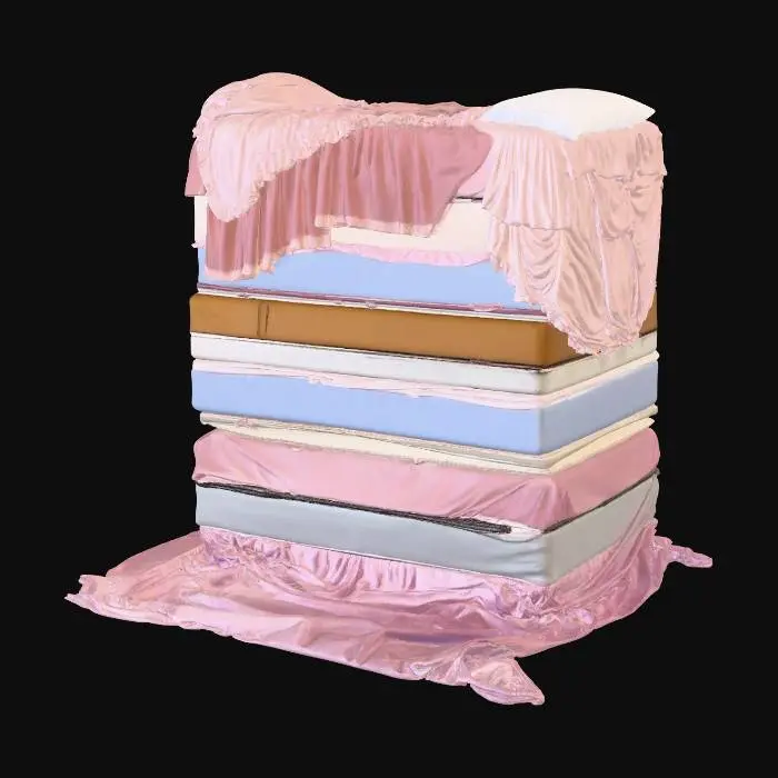 3D model for Stack of Pink Mattresses