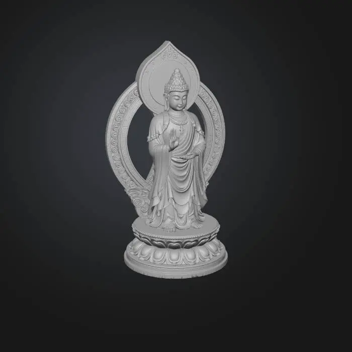 3D model for Golden Buddha with Ornate Halo