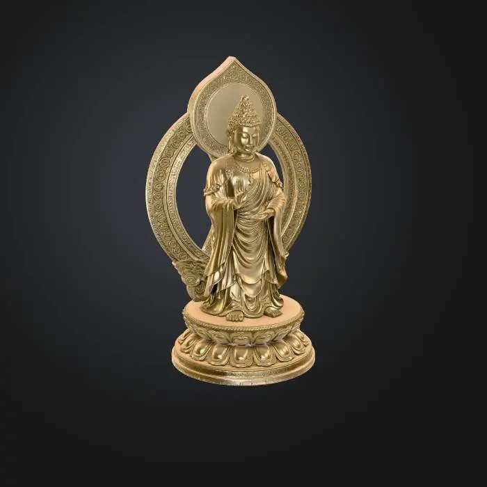 3D model for Golden Buddha with Ornate Halo
